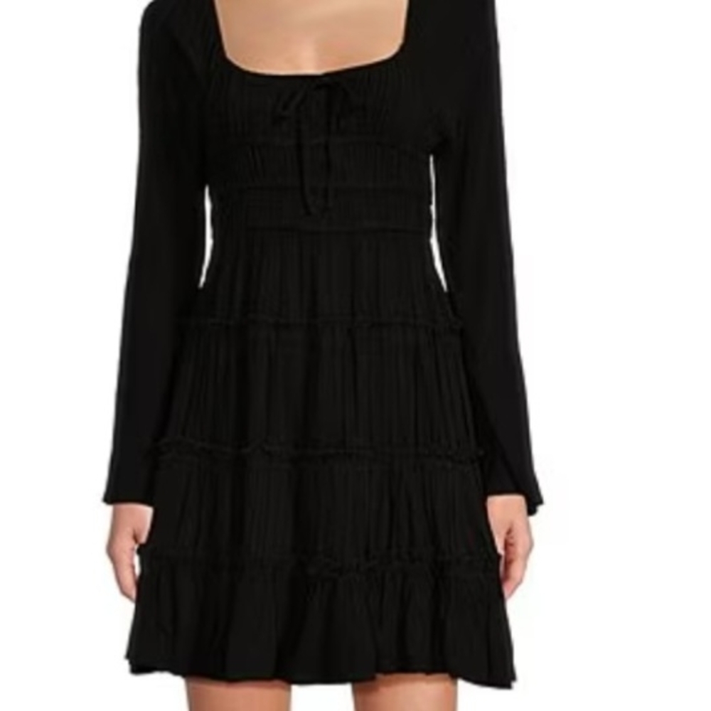 NWT Chelsea & Violet Black Ruffled‎ Babydoll Dress